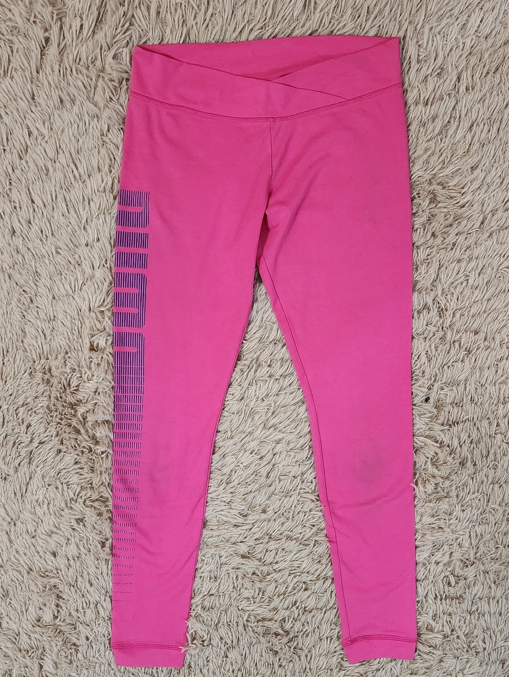 Puma Bright Pink Women's Active Leggings with Side Stripe